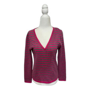 Michael Kors Cashmere Pink/Gray VNeck Sweater Size MED